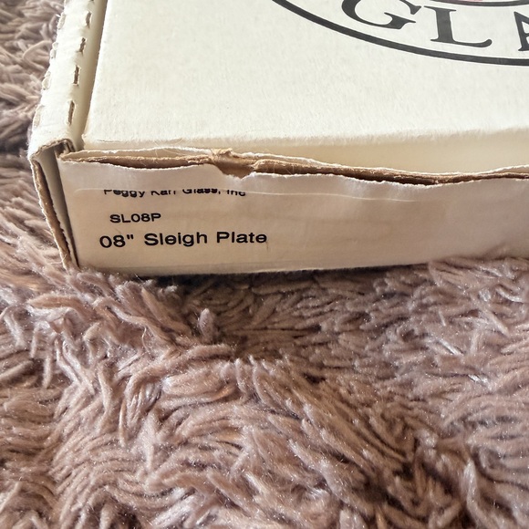 Vintage Christmas platter Peggy Karr Santa sleigh glass plate signed in Red - Picture 6 of 8